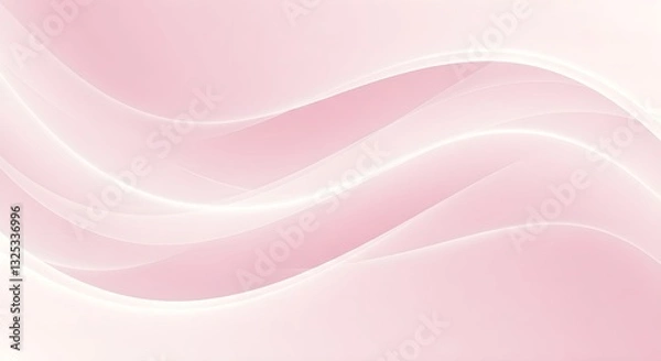 Fototapeta A stunning pastel pink background with wavy lines. A subtle gradient effect. The lines flow in a wave-like pattern across the entire backdrop, a dynamic and Pink Abstract