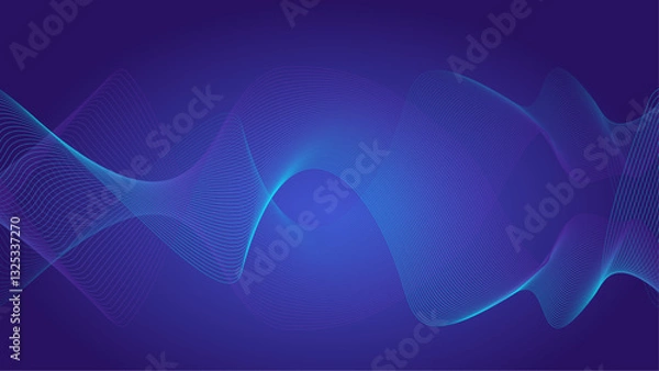 Fototapeta Line style abstract wave with curvy and smooth movement background