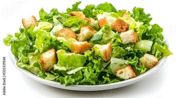 Obraz Caesar salad on white background