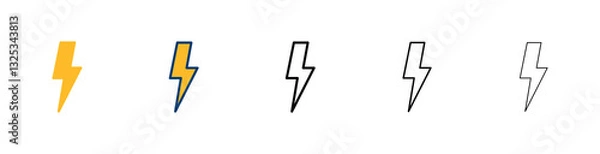 Fototapeta Lightning icon vector isolated on white background. Bolt icon vector. Energy and thunder electric icon