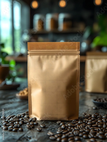Obraz 3こだわりのコーヒーパッケージのモックアップ　Gererated AI