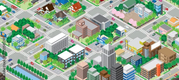 Obraz 街並みの立体図. 都市の景観. 
