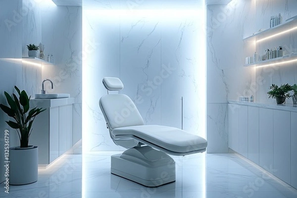 Obraz A pristine modern medical or spa treatment room interior display
