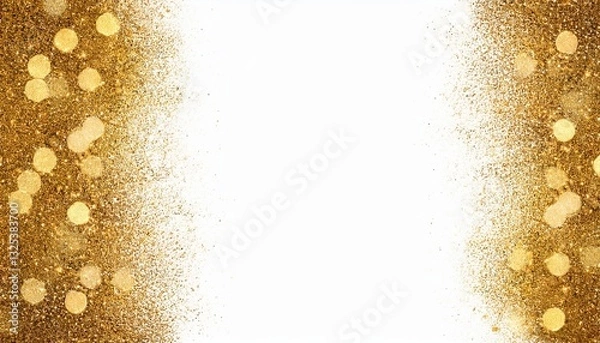 Obraz gold glitter border isolated on transparent background