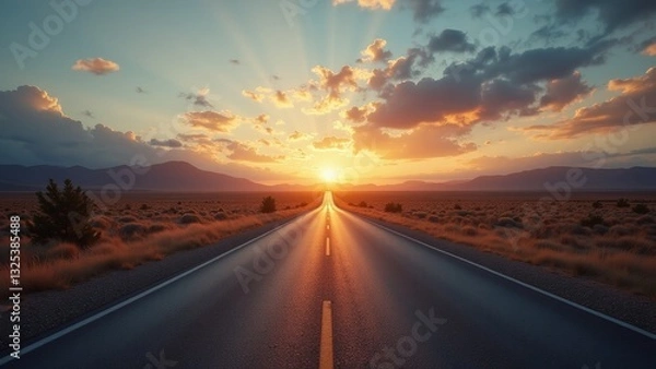 Obraz Straight highway road