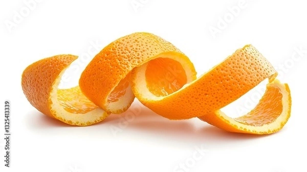 Obraz Orange peel isolated on the white background