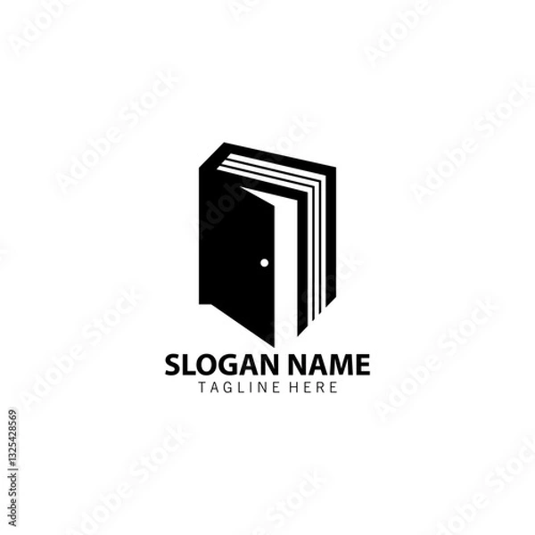 Fototapeta door book logo design vector