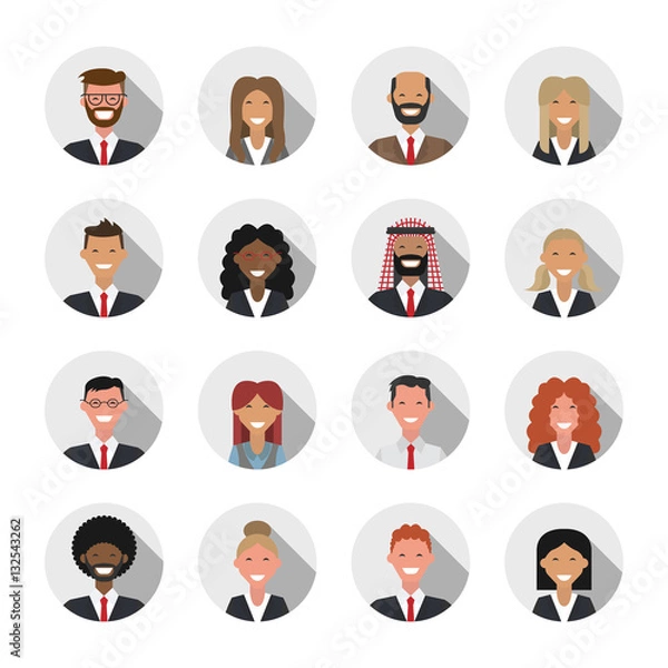 Fototapeta Avatar flat shadow design icons