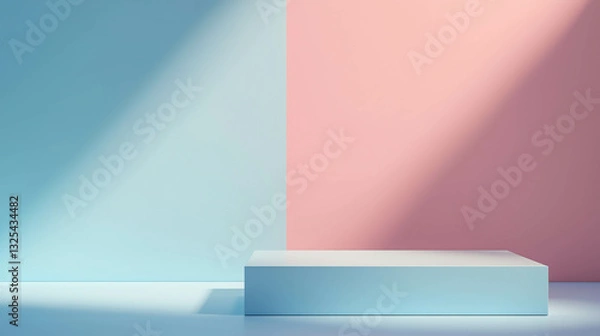 Fototapeta Minimalist Fashion Display on Pastel Backdrop with Layered Elements and Soft Lighting