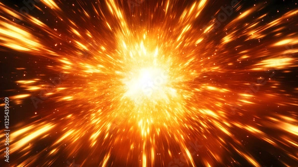 Obraz Deep space firestorm raging with intense bursts of light and dark shadows