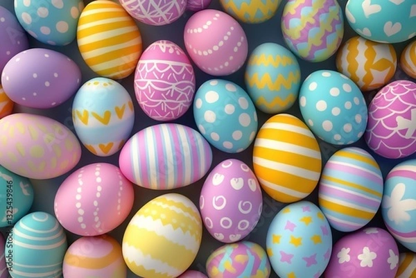 Obraz A Kaleidoscope of Easter: A Vivid Collection of Patterned Eggs