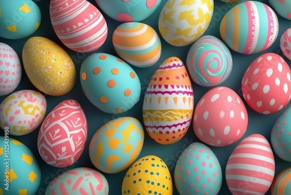 Obraz A Kaleidoscope of Easter: A Vivid Collection of Patterned Eggs