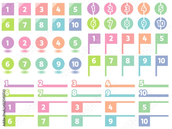 Obraz 数字アイコンのセット01