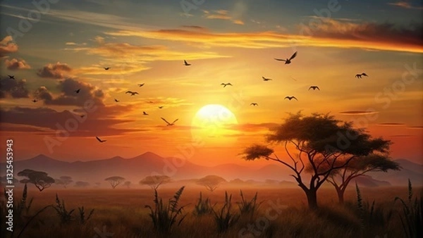 Obraz sunset in the desert