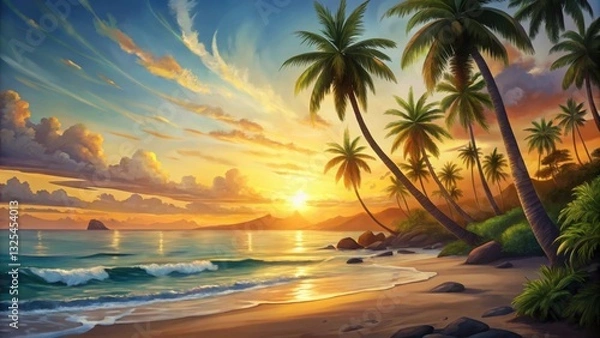 Fototapeta sunset on the beach