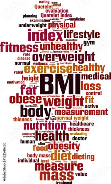 Fototapeta BMI word cloud concept. Vector illustration