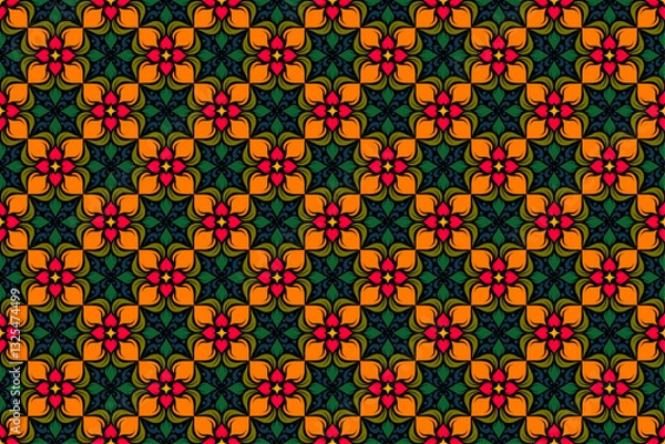 Obraz Orange Flowers Seamless Pattern