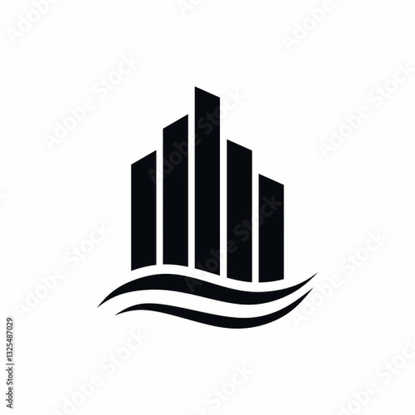 Fototapeta logo design vector abstract template illustration modern symbol simple logo icon building