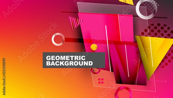 Fototapeta Creative triangles and circles composition