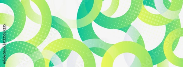 Obraz ポン 幾何学 緑色 グラデーション背景 パターン　フレーム