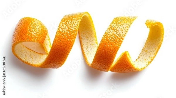 Obraz Peel of ripe orange isolated on white