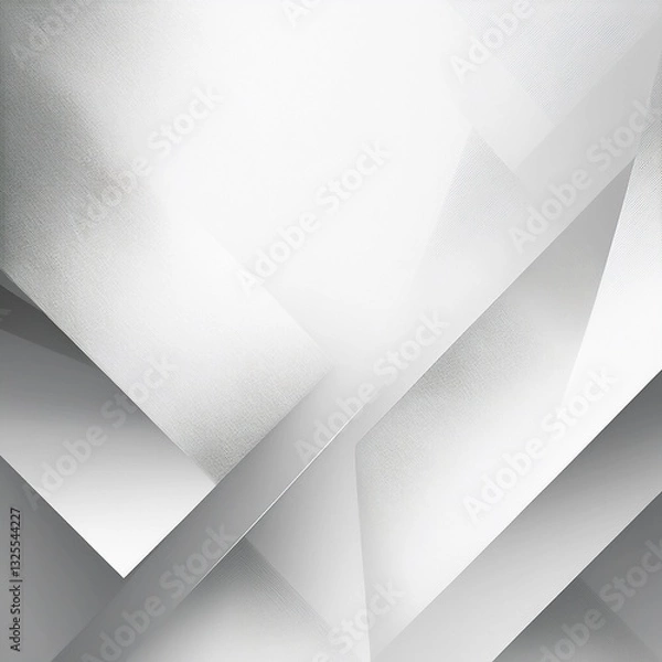 Fototapeta Abstract white background with texture pattern, layered geometric triangle shapes, white and grey glossy squares, abstract tech banner design. Graphic design element stripes concept for web, flyer