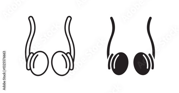Fototapeta Vasectomy filled and outlined icons vectors on white background