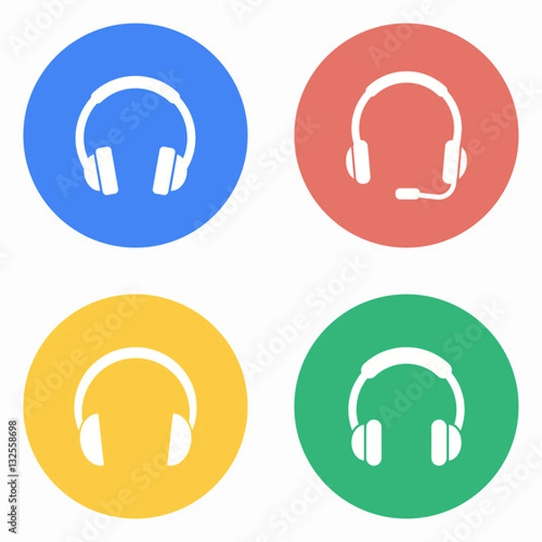 Obraz Headphone icon set.