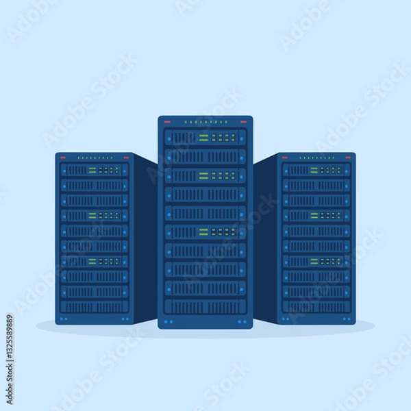 Fototapeta Digital Server Rack Representing Network Infrastructure