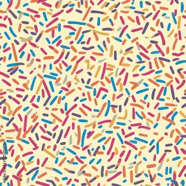 Fototapeta Retroinspired sprinkles in warm vintage colors, seamless vector pattern for nostalgic designs
