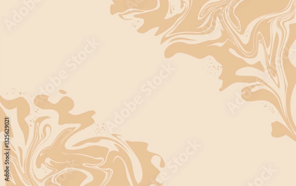 Obraz Marble acrylic swirl pattern. Coffee, caramel or chocolate liquid texture. Abstract beige brown psychedelic waves print background.