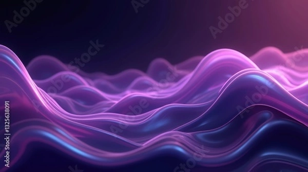 Fototapeta Surreal Wavy Fluid Shape in Dark Fantasy Style