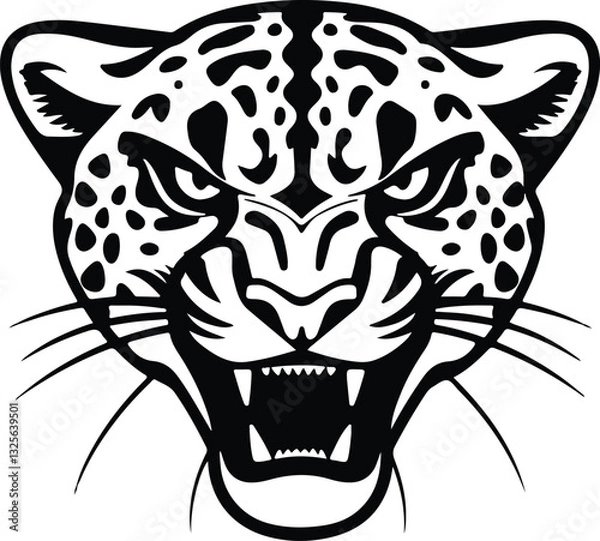 Fototapeta leopard head vector