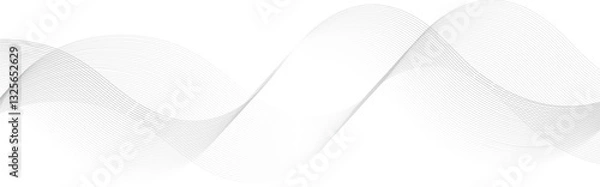 Obraz Abstract smooth wave on a white background. Dynamic sound wave. Design element. Vector illustration. 