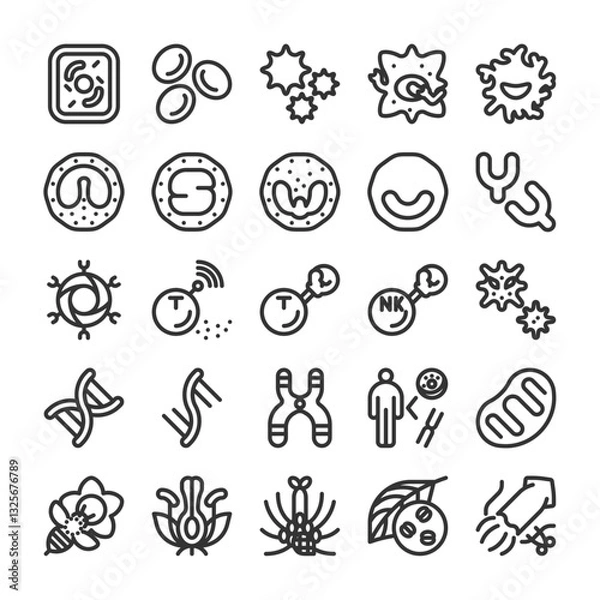 Fototapeta 生物学 理科生物 アイコン セット