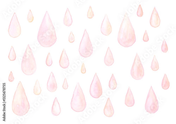Fototapeta 梅雨、雨、涙、ピンク、黄色