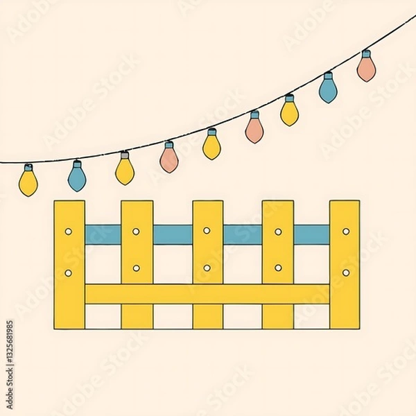 Obraz vector illustration of a blank billboard , light bulbs