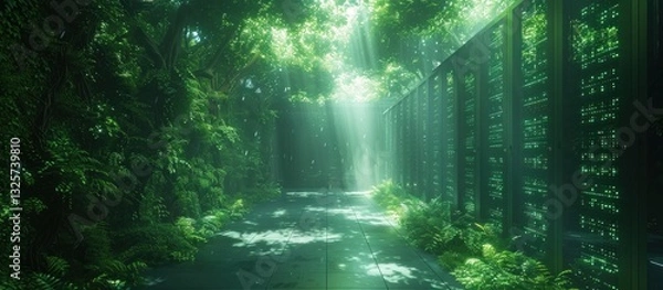 Fototapeta Digital Oasis: Nature and Technology in Harmony