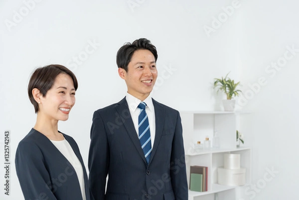 Fototapeta 希望を持つビジネスマン二人