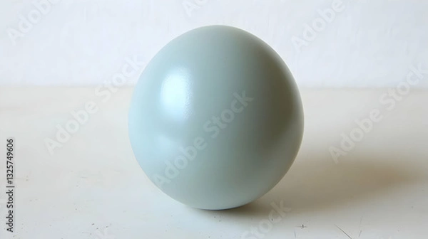 Obraz Single grey egg on white background, food preparation