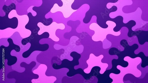 Fototapeta A vibrant purple camo pattern with various shades of purple and pink in abstract shapes.