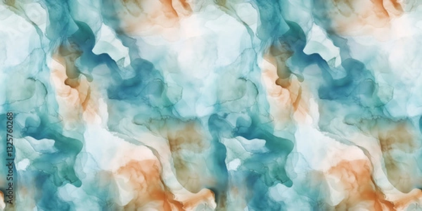 Obraz Watercolor Overlay Seamless Patterns, light natural colors with Botanical Abstract Elements