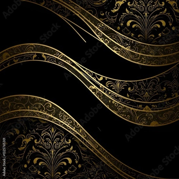 Obraz gold floral background