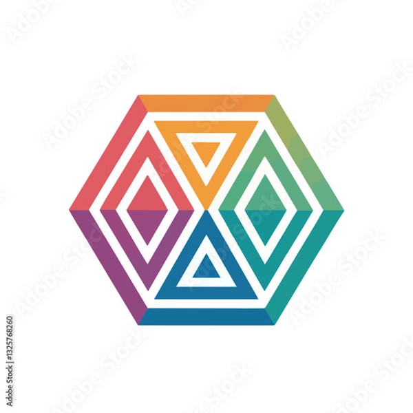 Fototapeta Geometric Harmony: A Vibrant Hexagonal Pattern