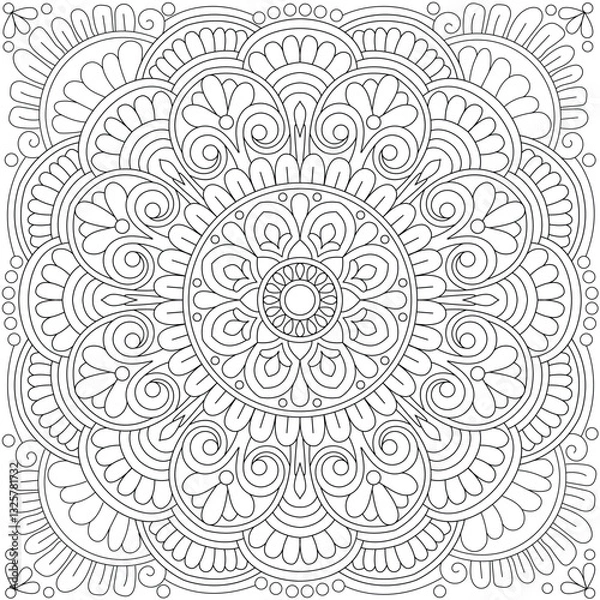 Obraz Black and white growing flowers and then spin, for background, vector file