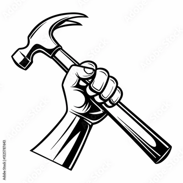 Obraz hand holding hammer