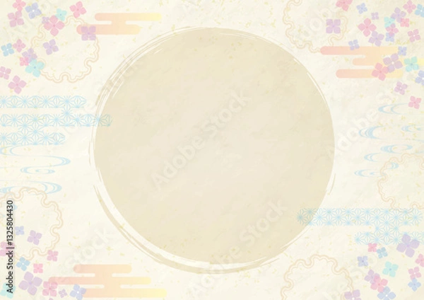 Fototapeta Japanese style background with hydrangea