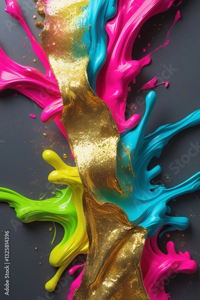 Obraz colorful paint splashes