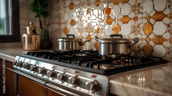 Obraz coffee maker on a kitchen counter