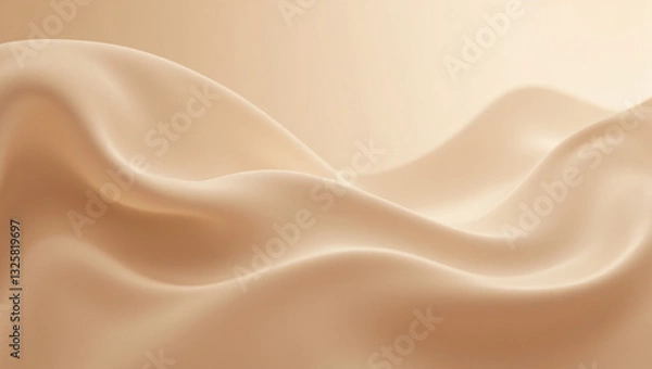 Fototapeta Soft fabric waves create serene and elegant background, perfect for various design projects. smooth texture and warm tones evoke sense of calm and sophistication